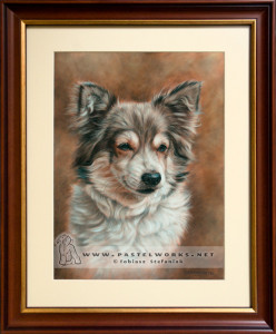 dog portrait pastel framed