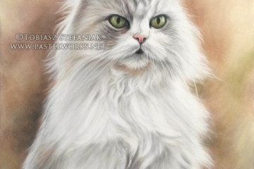 persian cat painting pastel
