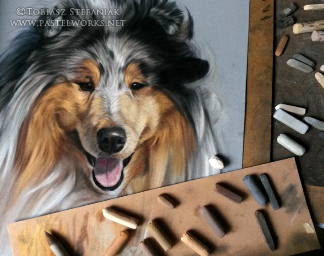 progress of rough collie painting