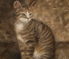 oil painting of cat