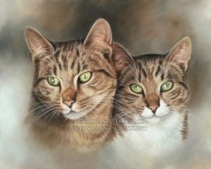 two cats in soft pastel by tobiasz stefaniak www pastelworks net